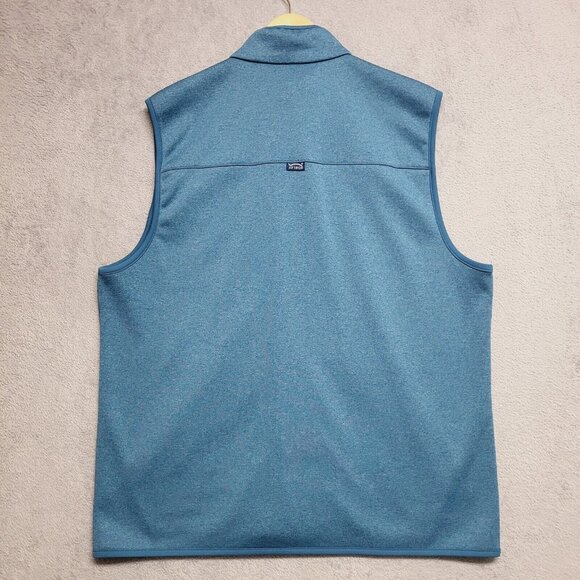 AFTCO Vest Mens Large Blue AFTech Performance Fleece Zip Pockets Fishing Casual - Picture 2 of 8